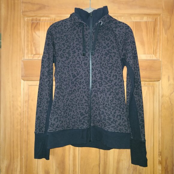 Athleta Animal Print Triumph Zip-Up Hooded Sweatshirt - Picture 1 of 9